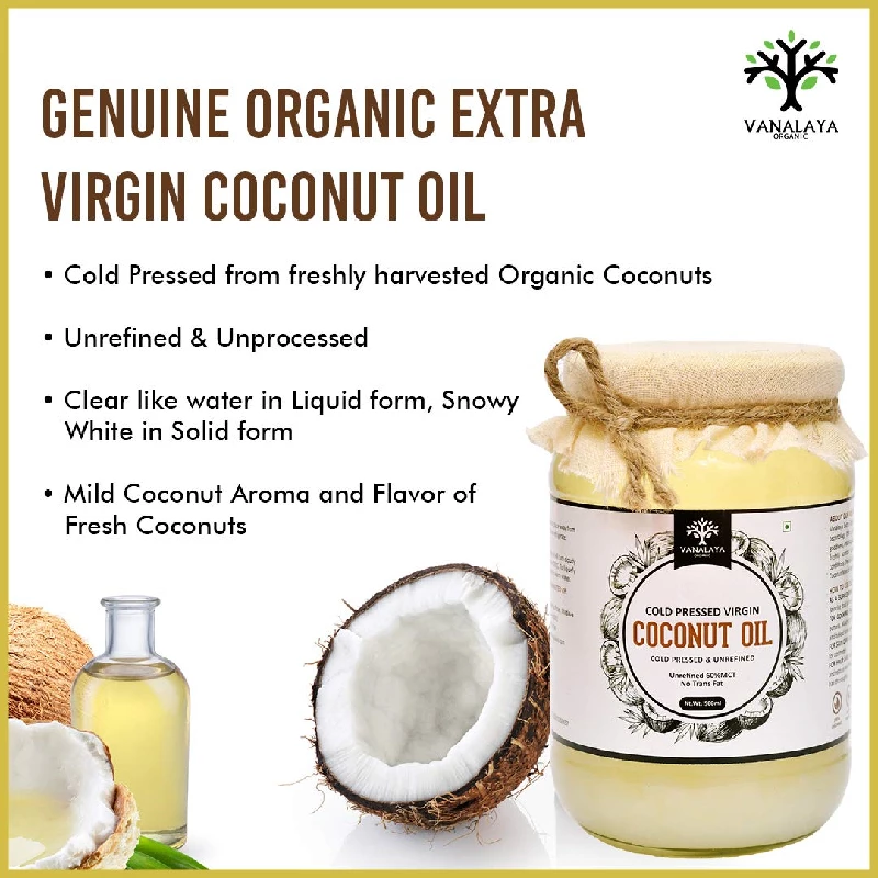 Vanalaya cold Pressed Virgin coconut oil Edible oil for Cooking skin hair and skin, 500 ml-2.webp